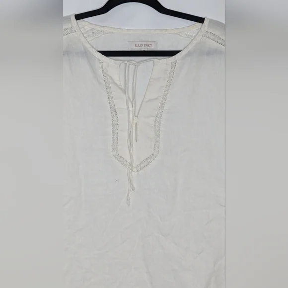 Ellen Tracy Top Linen Sheer - Picture 2 of 4